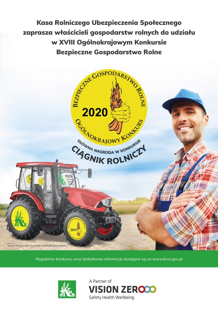 Plakat informacyjny - XVIII Ogólnokrajowy Konkurs Bezpieczne Gospodarstwo Rolne