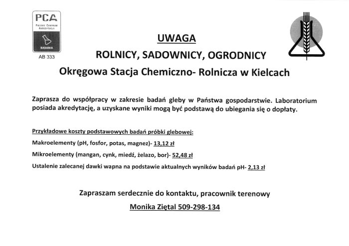 Miniaturka artykułu Okręgowa Stacja Chemiczno – Rolnicza w Kielcach zaprasza do współpracy w zakresie badań gleby