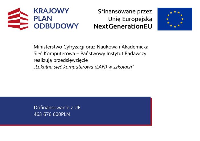 Miniaturka artykułu Lokalna sieć komputerowa (LAN) w szkołach Komponentu C „Transformacja cyfrowa” w Krajowym Planie Odbudowy i Zwiększania Odporności dla inwestycji C1.1.1 „Dostęp do sieci szerokopasmowej” – Gmina Nagłowice podpisała umowę