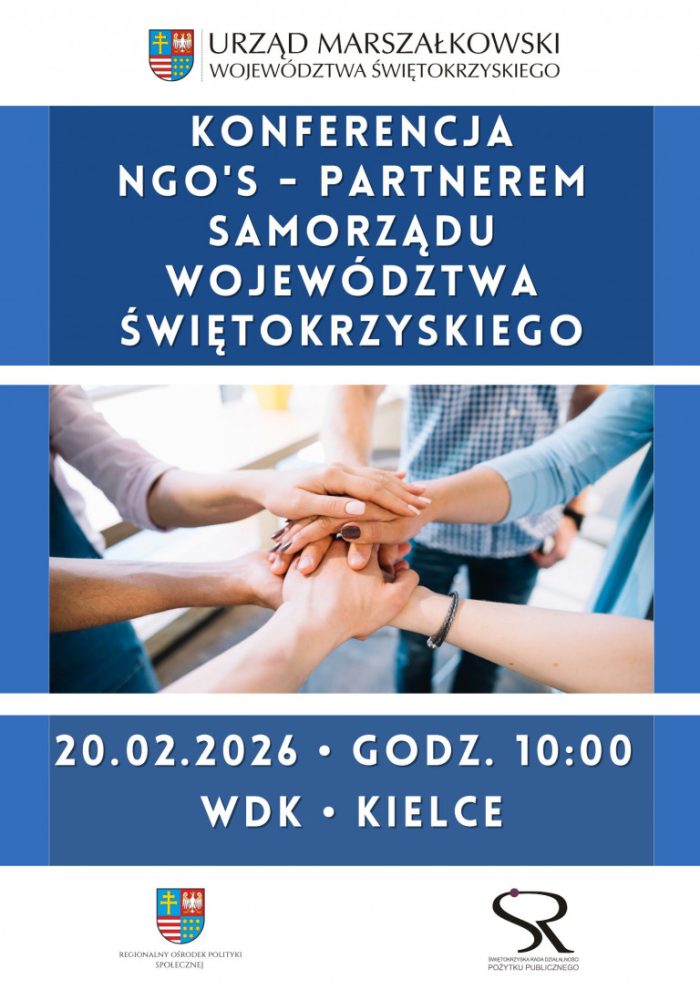 Miniaturka artykułu Zaproszenie na konferencję pn. „NGO’s – Partnerem Samorządu Województwa Świętokrzyskiego”