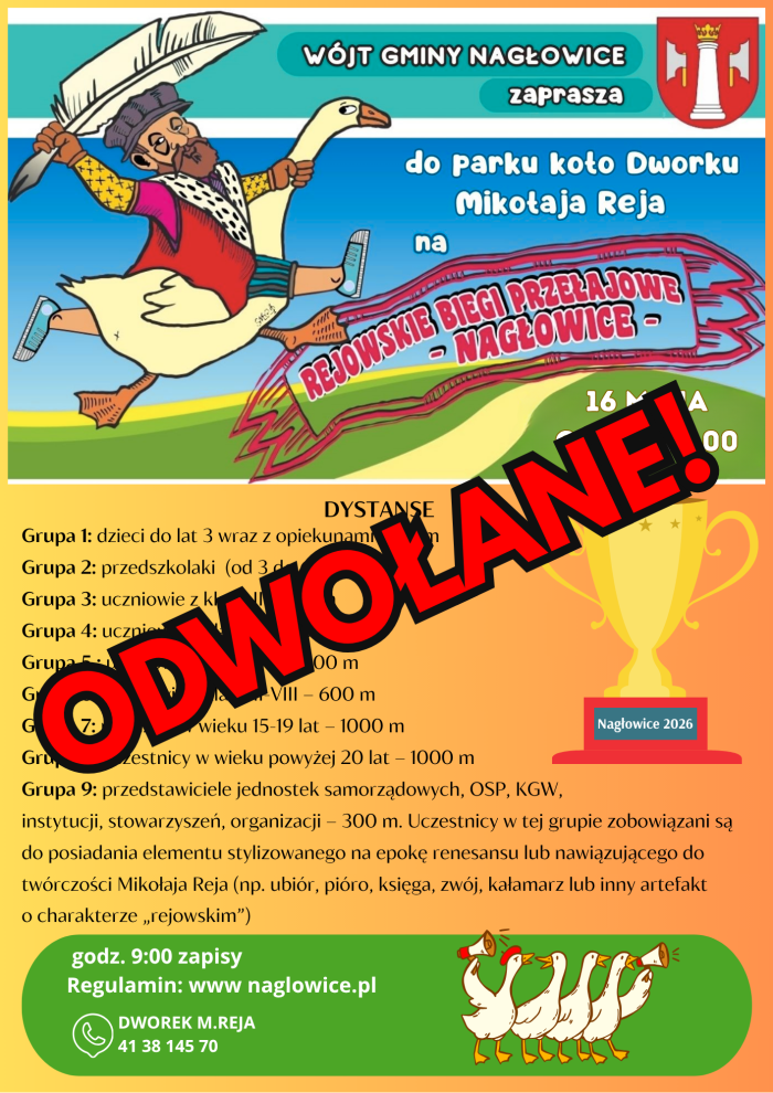 Miniaturka artykułu Uwaga – Rejowskie Biegi Przełajowe – ODWOŁANE !!!